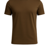 Ciemnobrązowy T-shirt męski slim fit