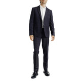 Spodnie garniturowe męskie slim fit – granatowe