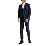 Spodnie garniturowe męskie slim fit – granatowe