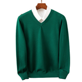 Elegancki sweter męski z dekoltem w serek
