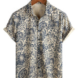 Beżowa koszula męska vintage paisley