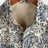 Beżowa koszula męska vintage paisley