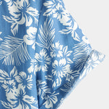 Niebieska koszula aloha męska w tropikalne kwiaty