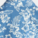 Niebieska koszula aloha męska w tropikalne kwiaty