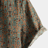 Brązowa koszula męska paisley boho