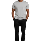 Srebrnoszary T-shirt męski slim fit