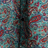 Zielona koszula męska vintage paisley z guzikami