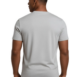 Srebrnoszary T-shirt męski slim fit