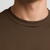 Ciemnobrązowy T-shirt męski slim fit