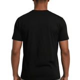 Czarny T-shirt męski z bawełny merceryzowanej
