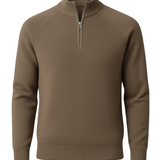 Sweter męski ze stójką na zamek – taupe