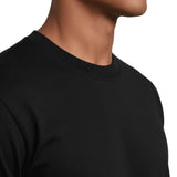 Czarny T-shirt męski z bawełny merceryzowanej