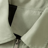 Lekka męska kurtka z tkaniny twill – groszkowa zieleń