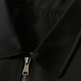 Lekka męska kurtka z tkaniny twill – czarna