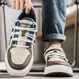 Brązowe skórzane sneakersy męskie