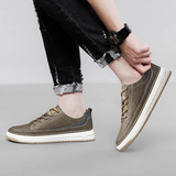 Klasyczne skórzane sneakersy męskie