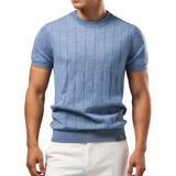 Prążkowany T-shirt męski