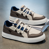 Brązowe skórzane sneakersy męskie