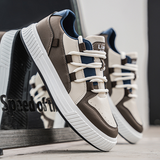 Brązowe skórzane sneakersy męskie