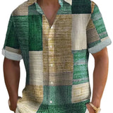 Elegancka koszula męska patchwork