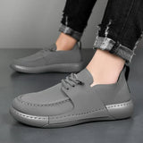 Gładkie skórzane sneakersy męskie