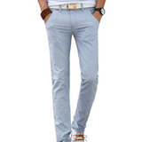 Spodnie męskie slim fit z lnem
