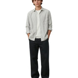 Chinosy męskie z lnem – granatowe